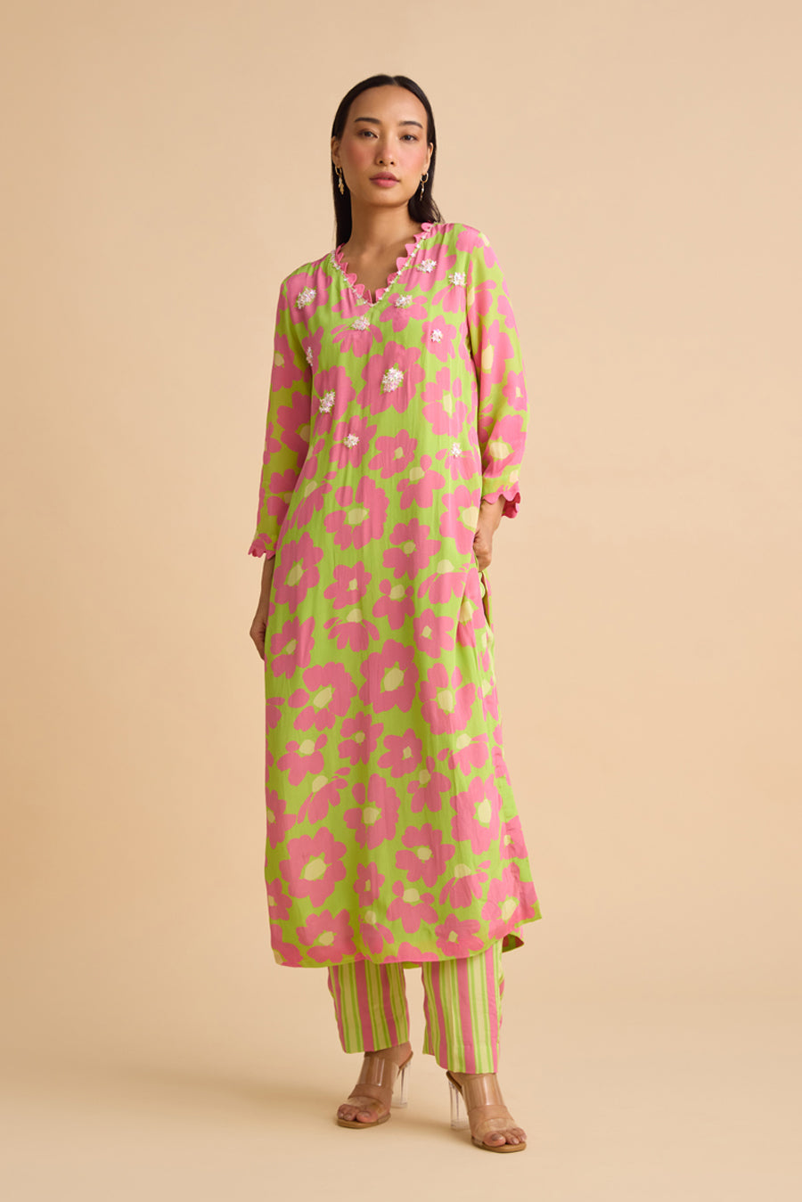 LA VIE EN ROSE SILK KURTA SET