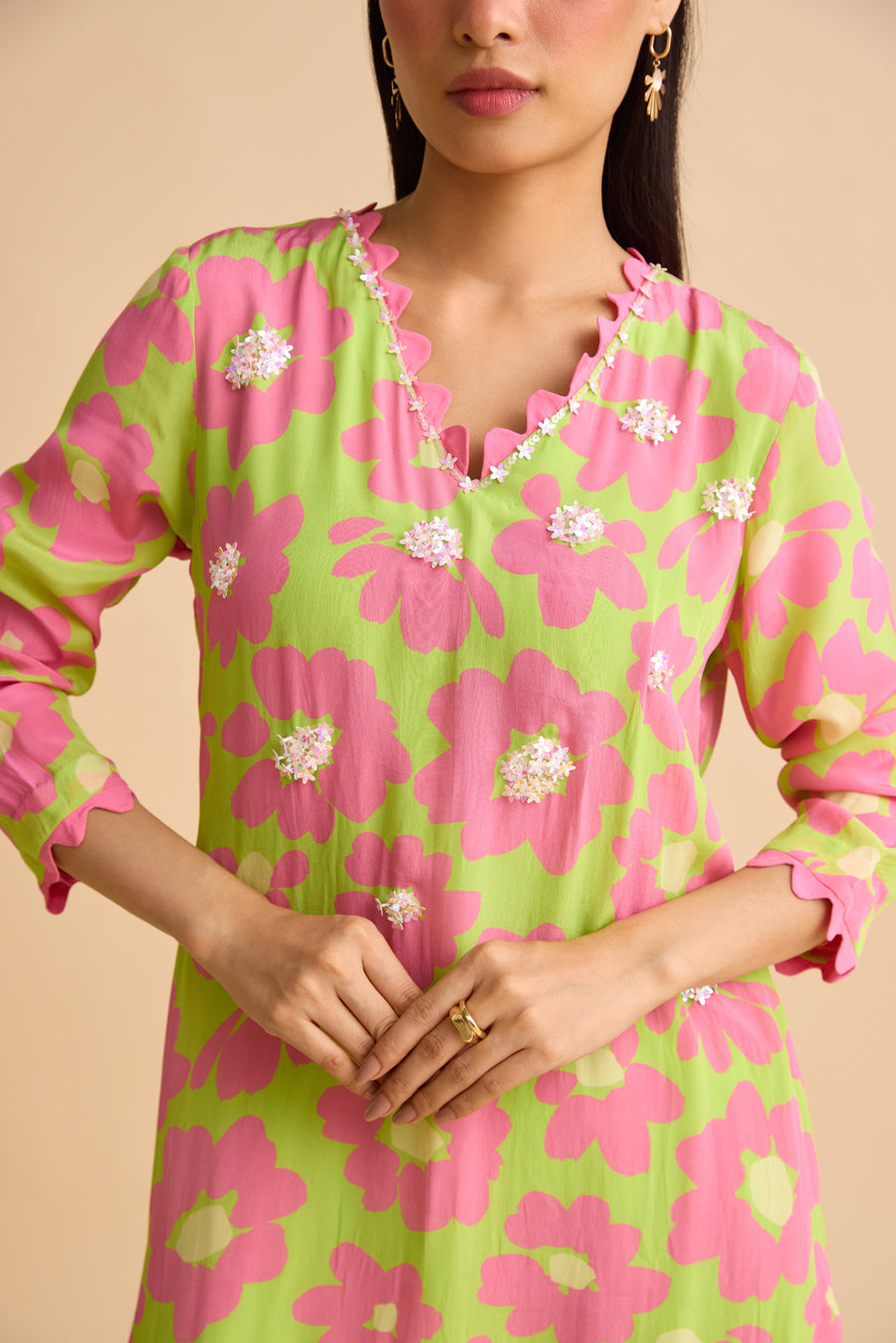 LA VIE EN ROSE SILK KURTA SET