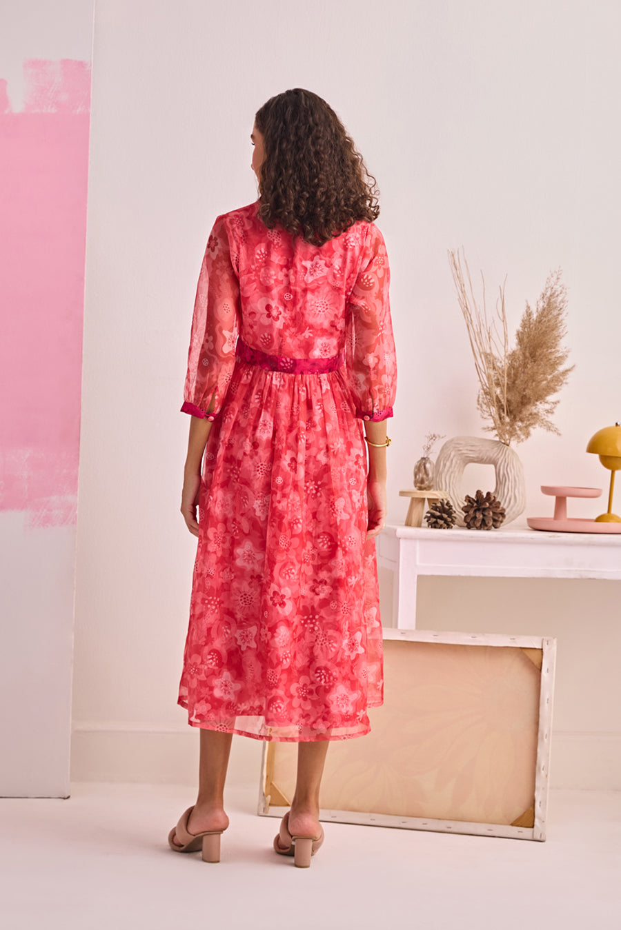 PINK BLOOM WRAP DRESS