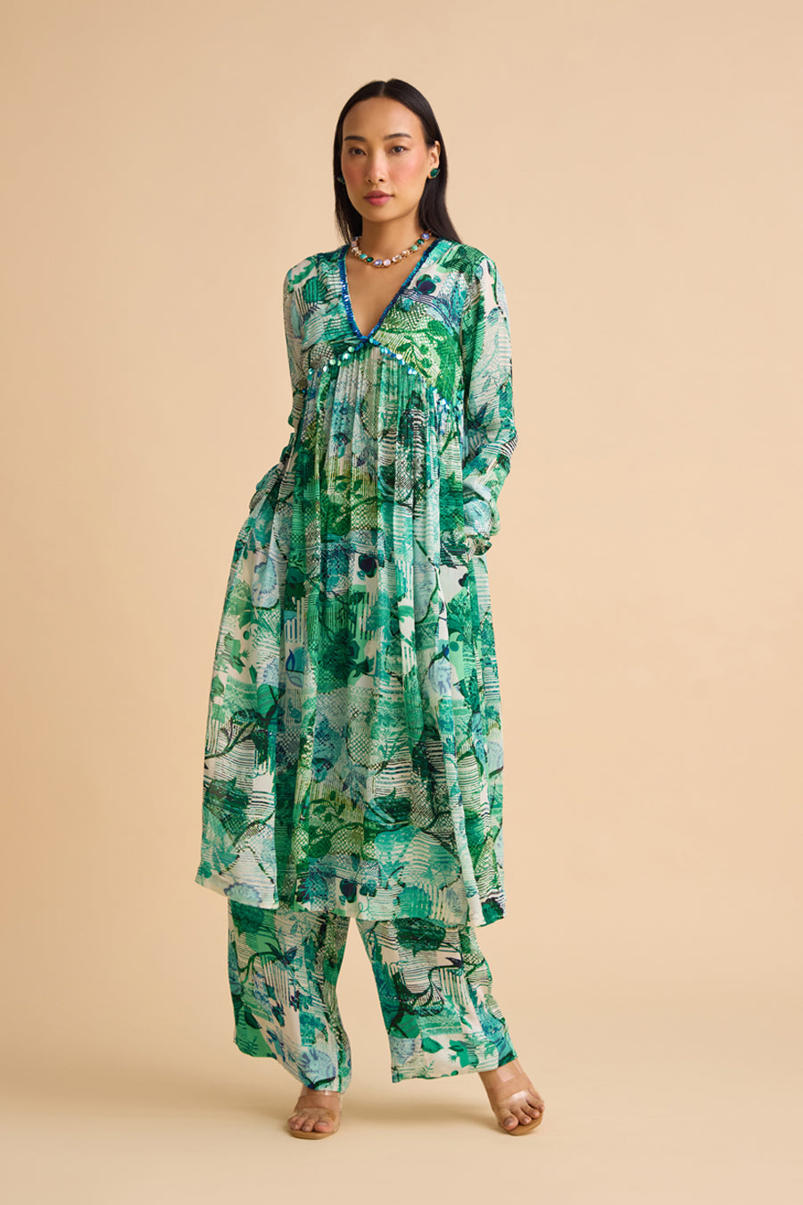 THROUGH THE RAIN SILK KURTA SET