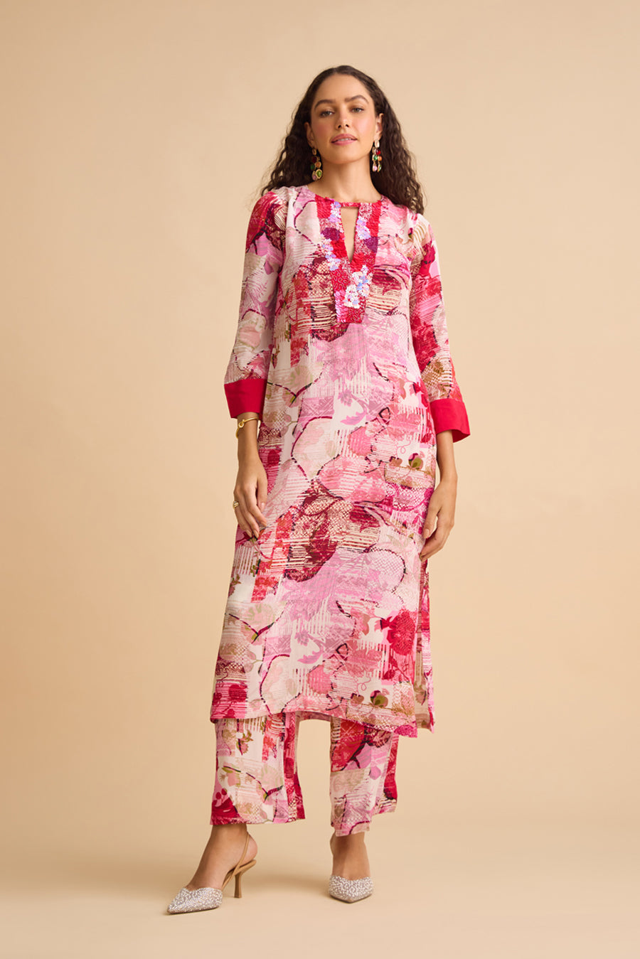 PINK AFTERNOON SILK KURTA SET