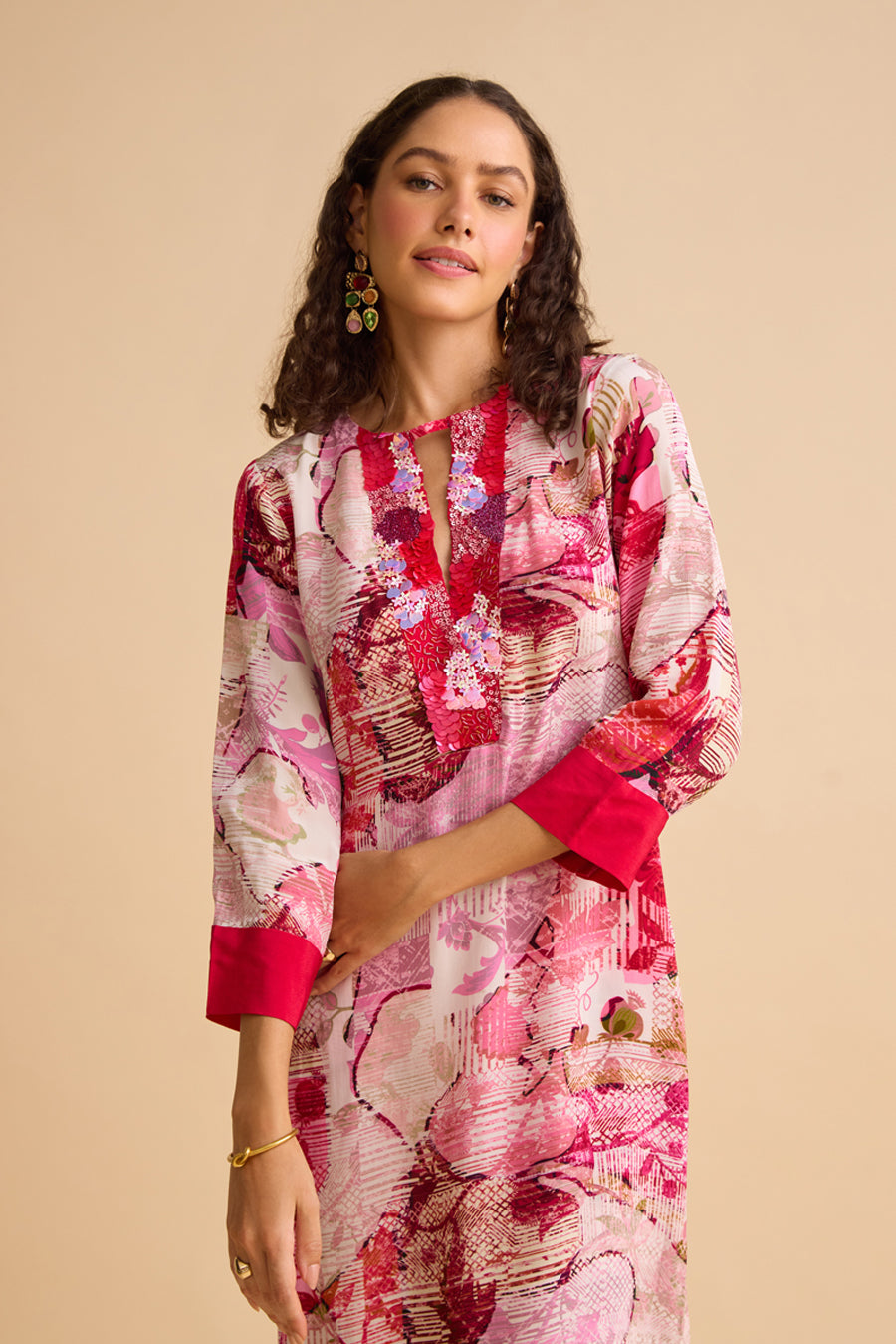 PINK AFTERNOON SILK KURTA SET