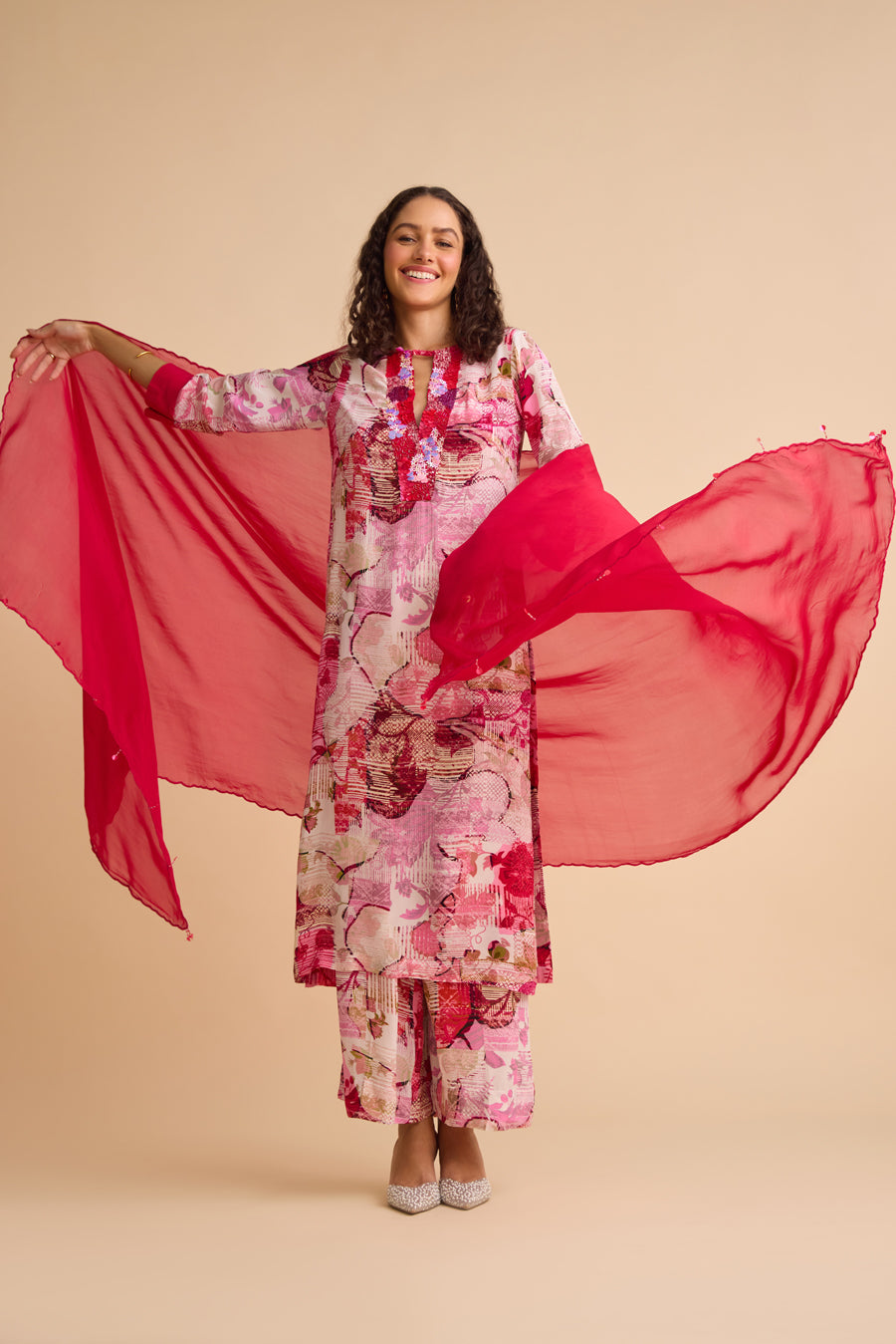 PINK AFTERNOON SILK KURTA SET