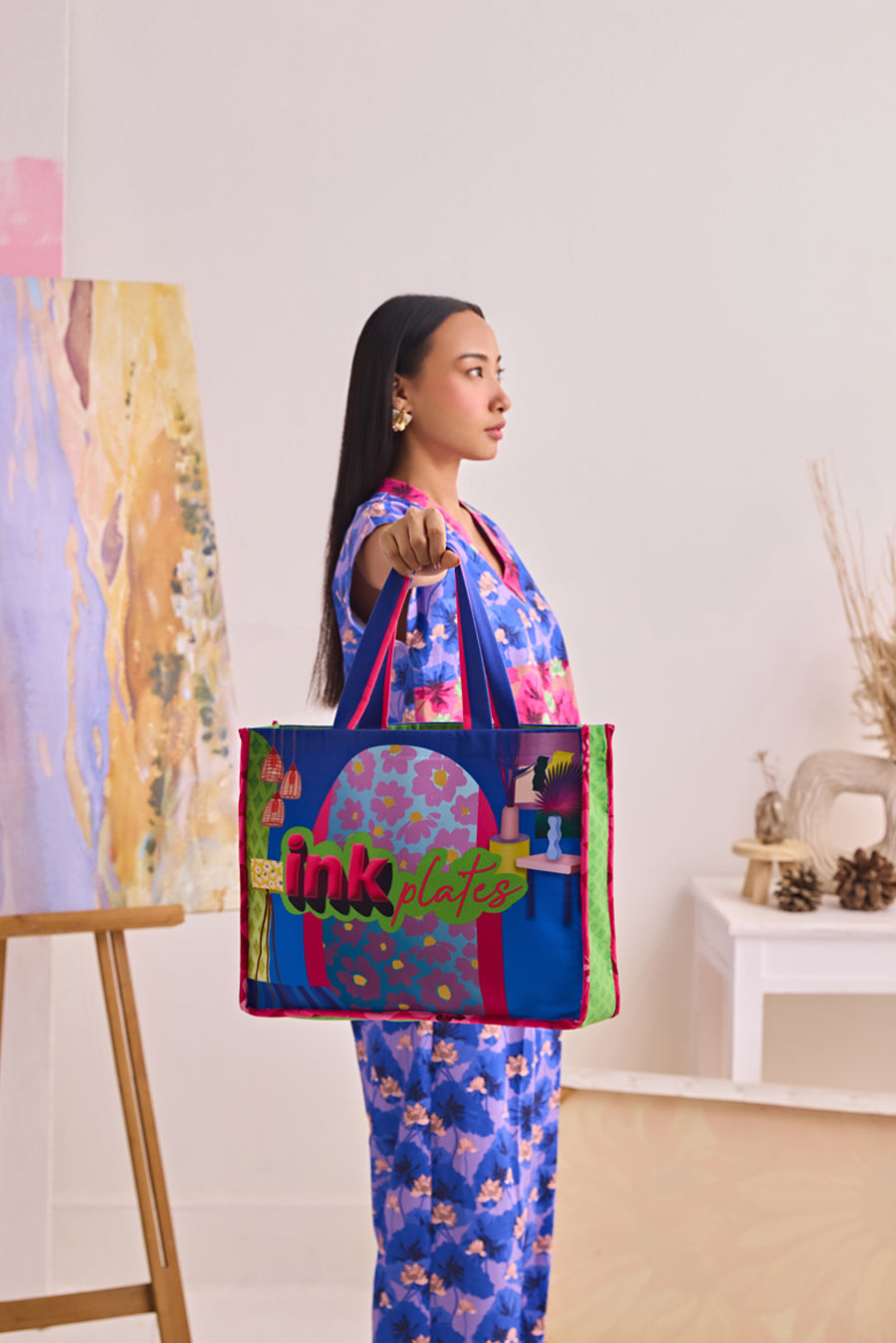 TECHNICOLOR HOMESCAPE INK BLUE TOTE BAG